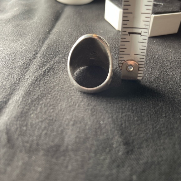 Vintage Petrified Wood Sterling Silver Ring - Picture 6 of 9